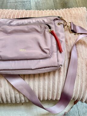 MERSI Lavender-Pink Crossbody Bag with Adjustable Strap